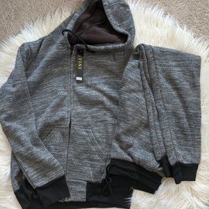 Fur Lined Jogger Sweatpants Gray L/XL Jvini